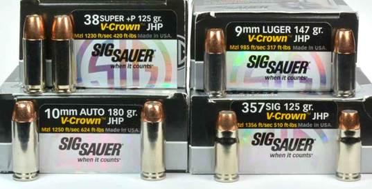 Sig Sauer VCrown by Sierra Jacketed Hollow Point 165 gr 10mm Handgun Bullets  100 Round Box