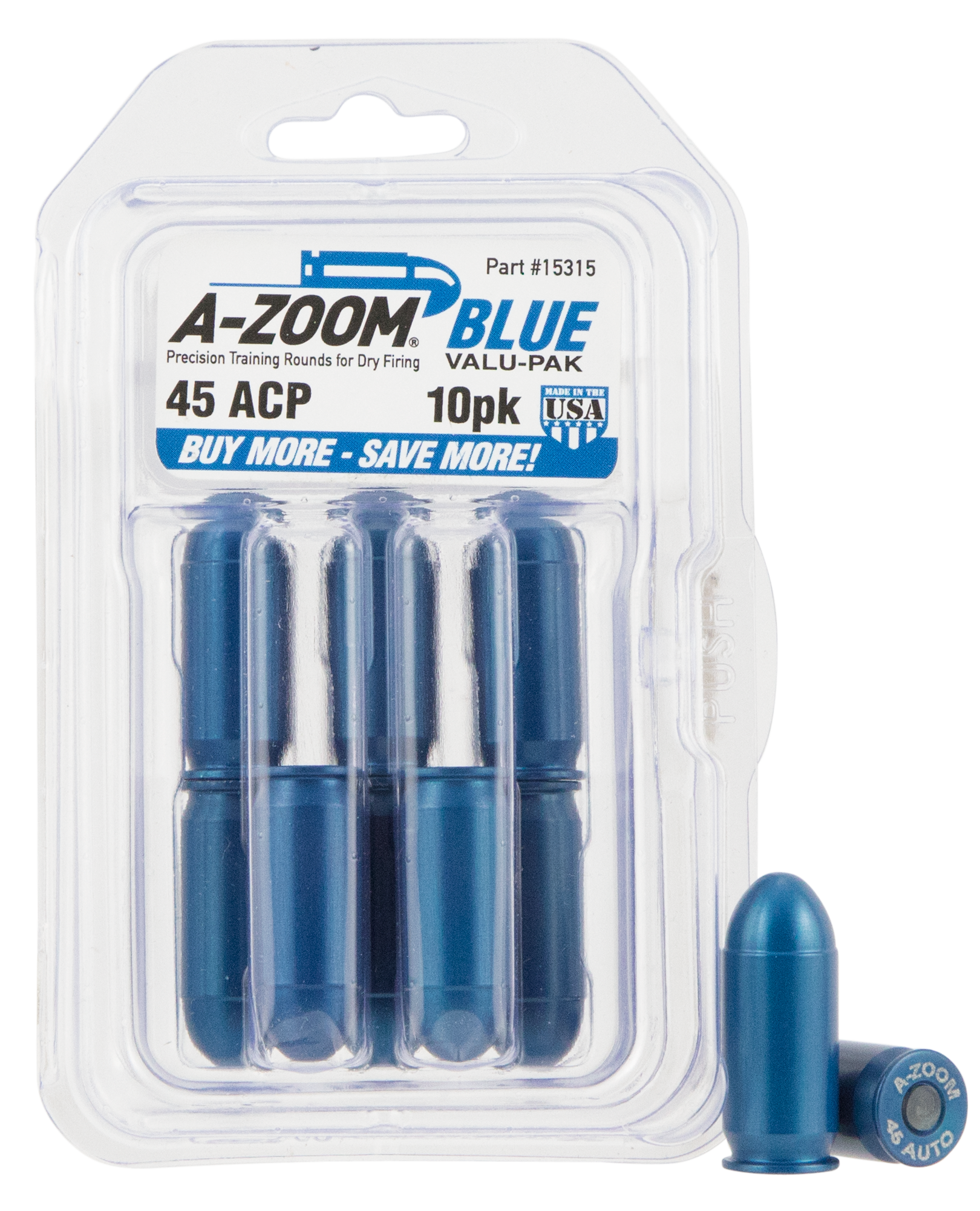 Value Pack Blue Aluminum 45 ACP Pistol Dummy Rounds - 10 Pack | The ...