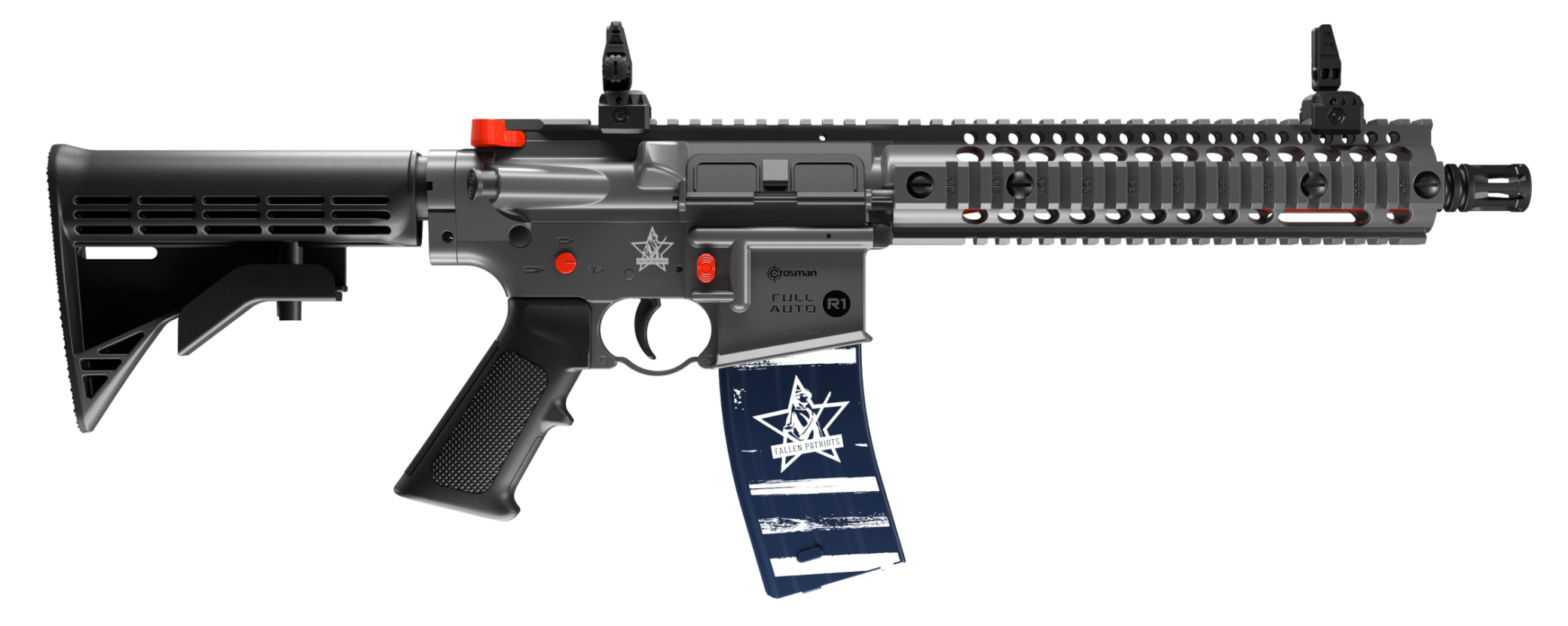 R1 Rile Full Auto R1 Fallen Patriots 4.5mm Steel BB CO2 Air Rifle - Black | The ...