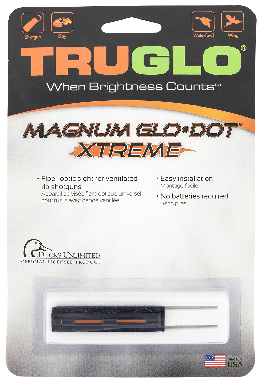 Magnum Ribbed Color Magnum GloDot Xtreme Fiber Optic Front Shotgun Sight - 3/8 Inch Rib ...