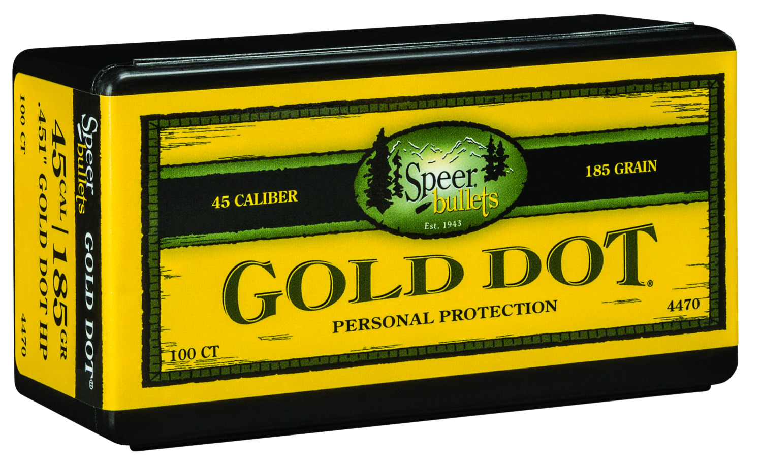 Gold Dot Personal Protection Hollow Point 185 gr 45 Caliber Reloading Bullets  100 Round Box