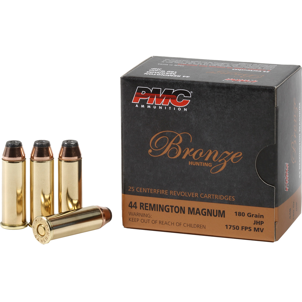 Point 44 Material PMC Bronze Jacketed Hollow Point 44 Magnum Handgun Ammo 25 Round Box ...