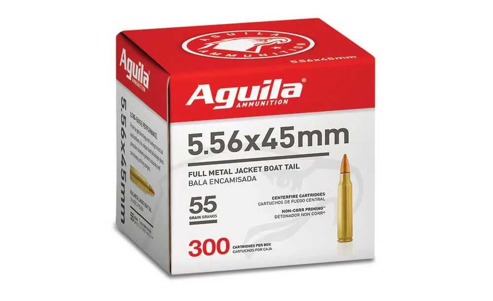 Full Metal Jacket Boat Tail 55 gr 5.56 NATO Rifle Ammo - 300 Round Box