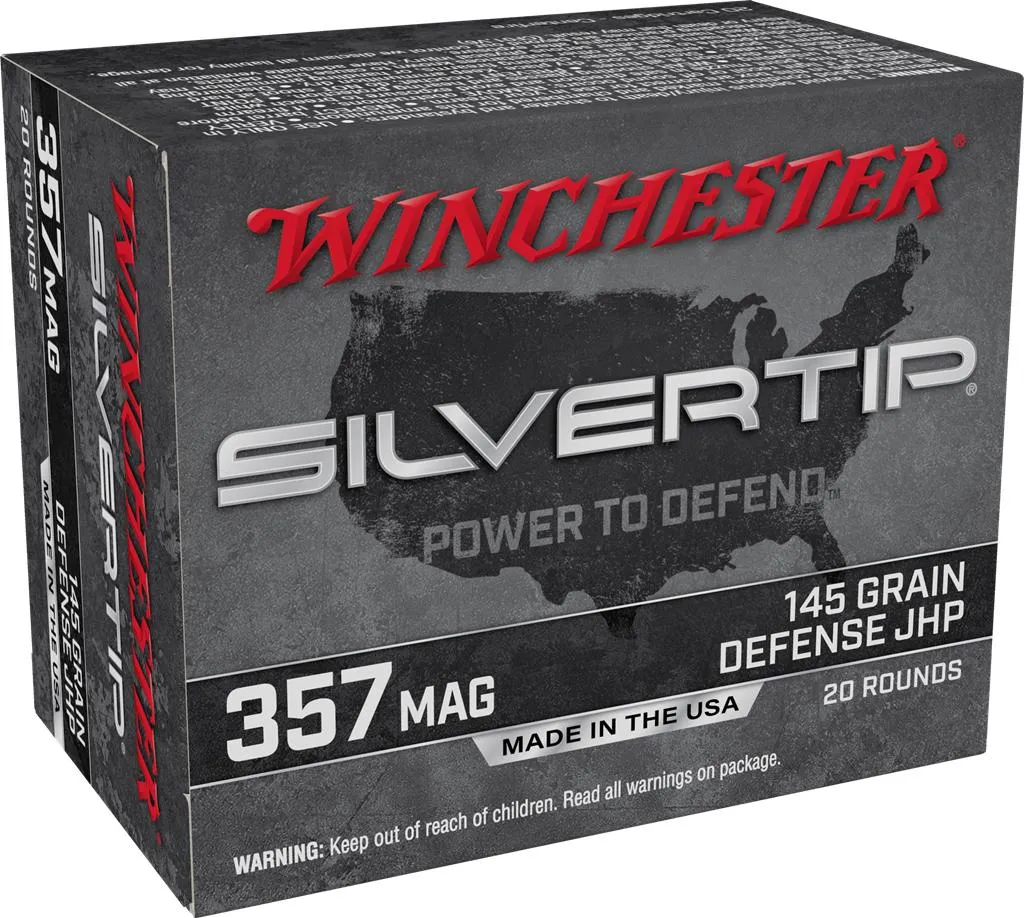 Silvertip Jacketed Hollow Point 145 gr 357 Magnum Handgun Ammo - 20 Round Box