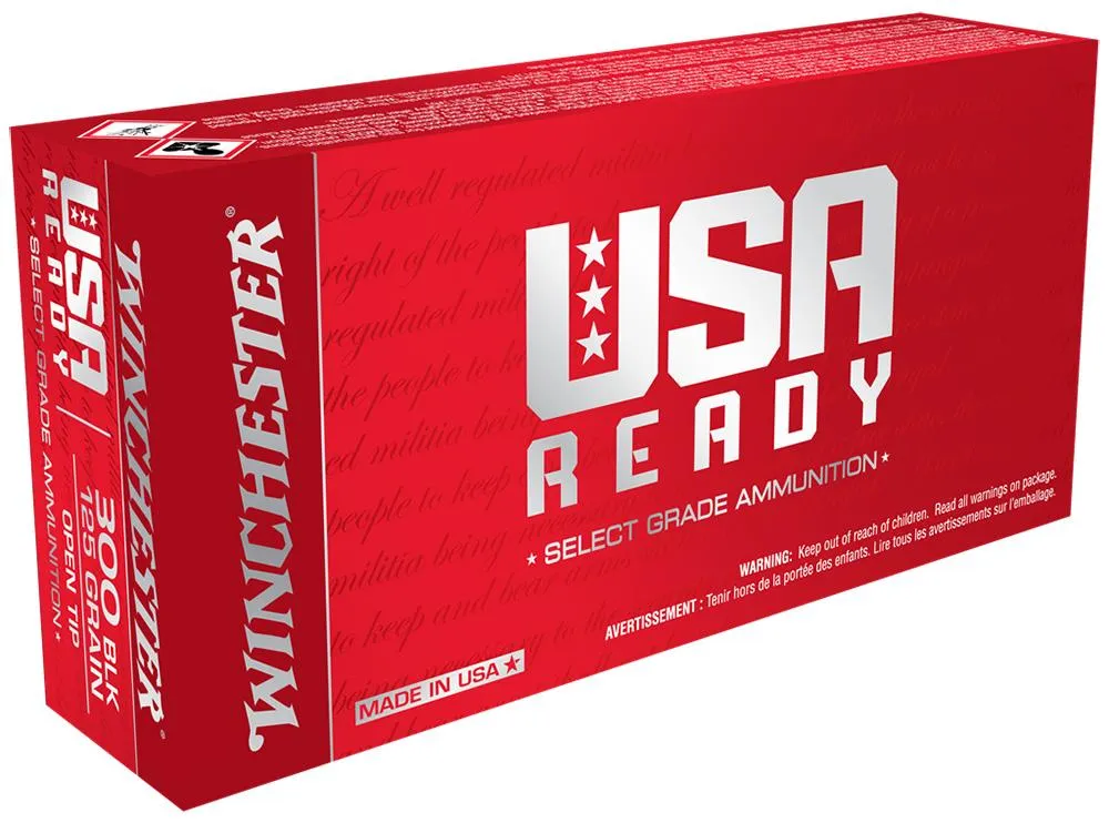 USA Ready Open Tip 125 gr 300 AAC Blackout Rifle Ammo - 20 Round Box