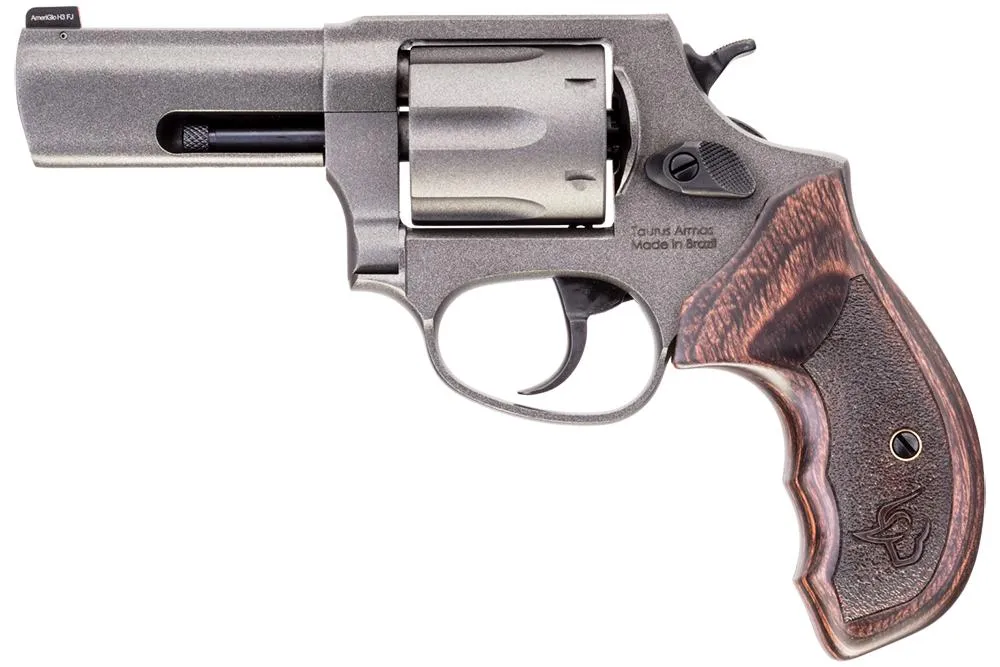 Defender 856 3" 6 Round 38 Special+P Revolver - Tungsten Gray/Wood