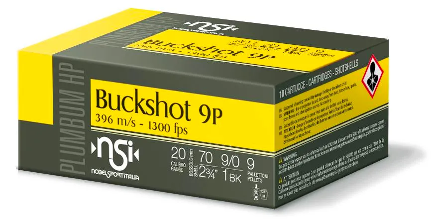 Plumbum HP #1 Buckshot 20 Gauge Shotgun Ammo - 10 Round Box