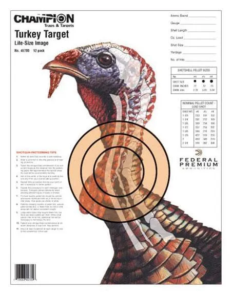 Animal Paper Targets - Turkey Lifesize - 12 Pack