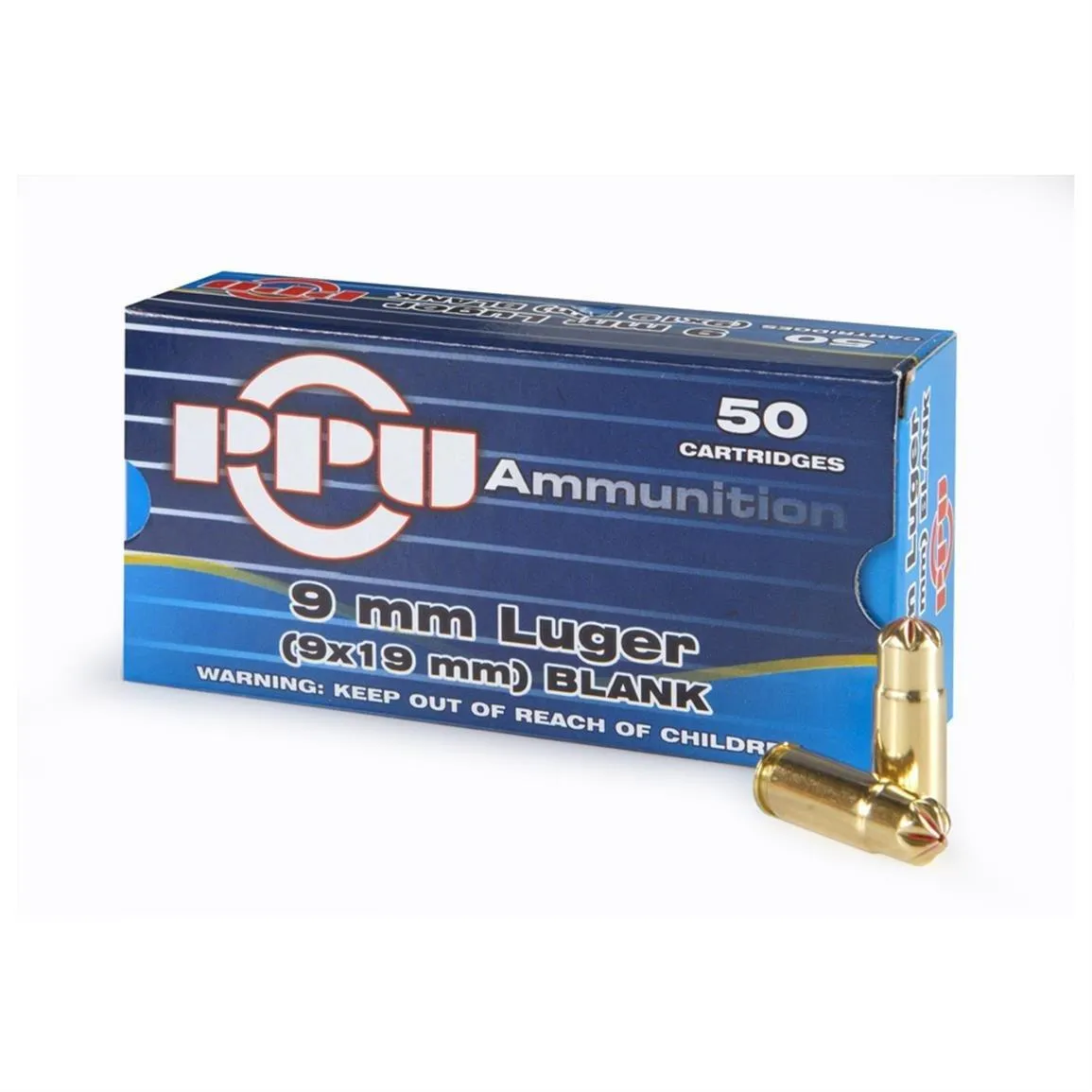 Blank 9mm Handgun Ammo - 50 Round Box