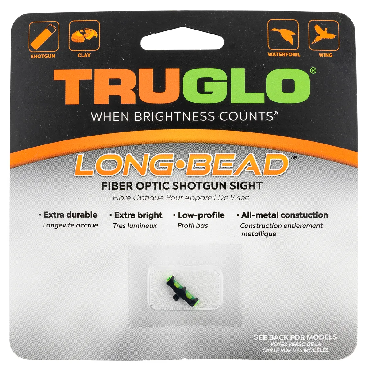 LongBead Fiber Optic Front Shotgun Sight - 2.6mm Thread - Green