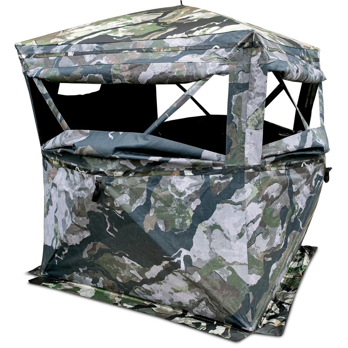 Full Frontal One-Way See-Through 58 Inch x 58 Inch Ground Blind - Veil Camo