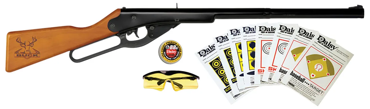 Buck Shooting 177 BB Spring Piston Air Rifle Kit - Wood