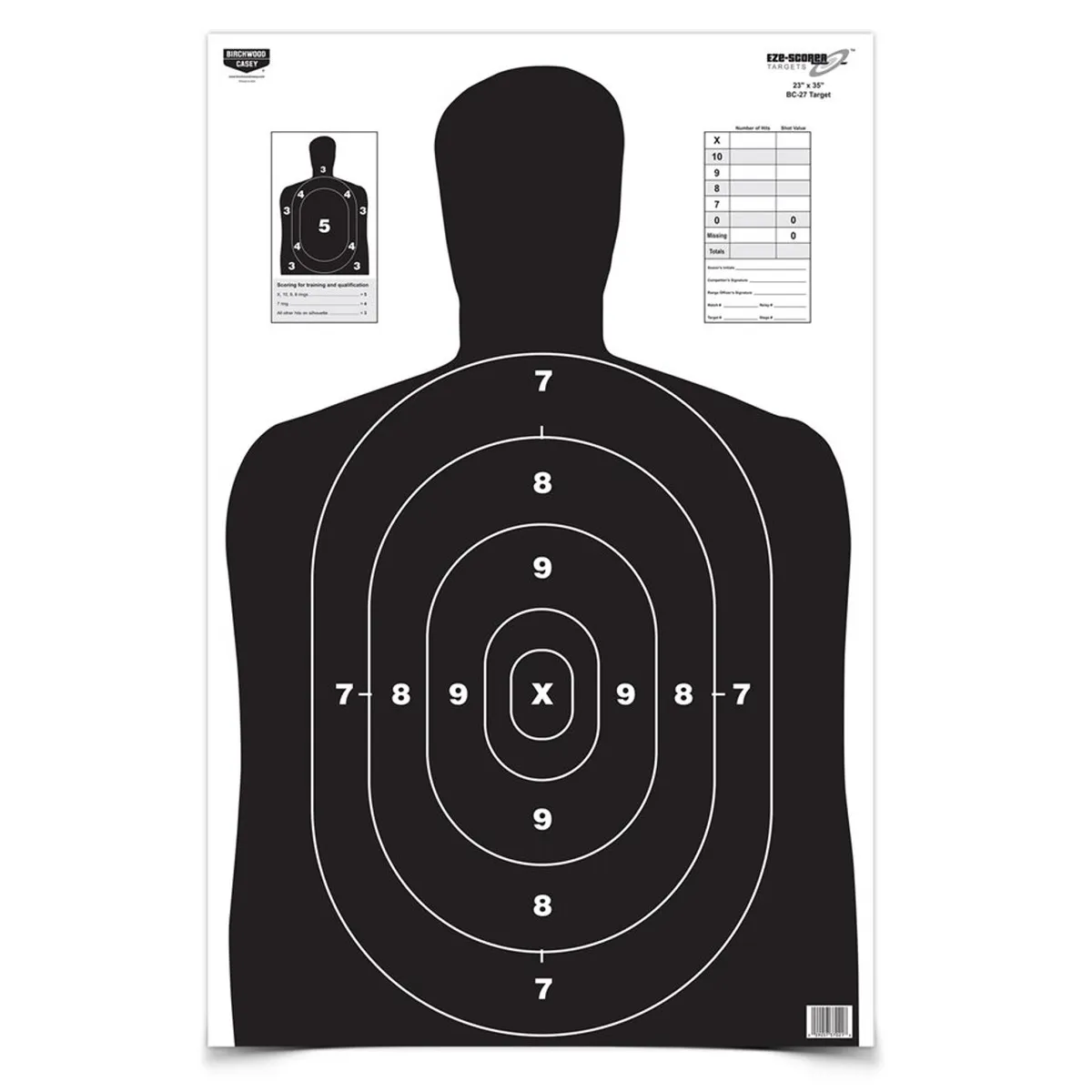 Eze-Scorer 23 x 35 BC-27 Black Target - 5 Pack