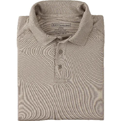 Silver Tan - Men's Performance Long Sleeve Polo