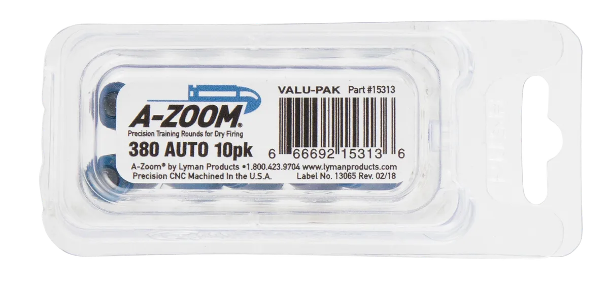 Value Pack Blue Aluminum 380 ACP Pistol Dummy Rounds - 10 Pack