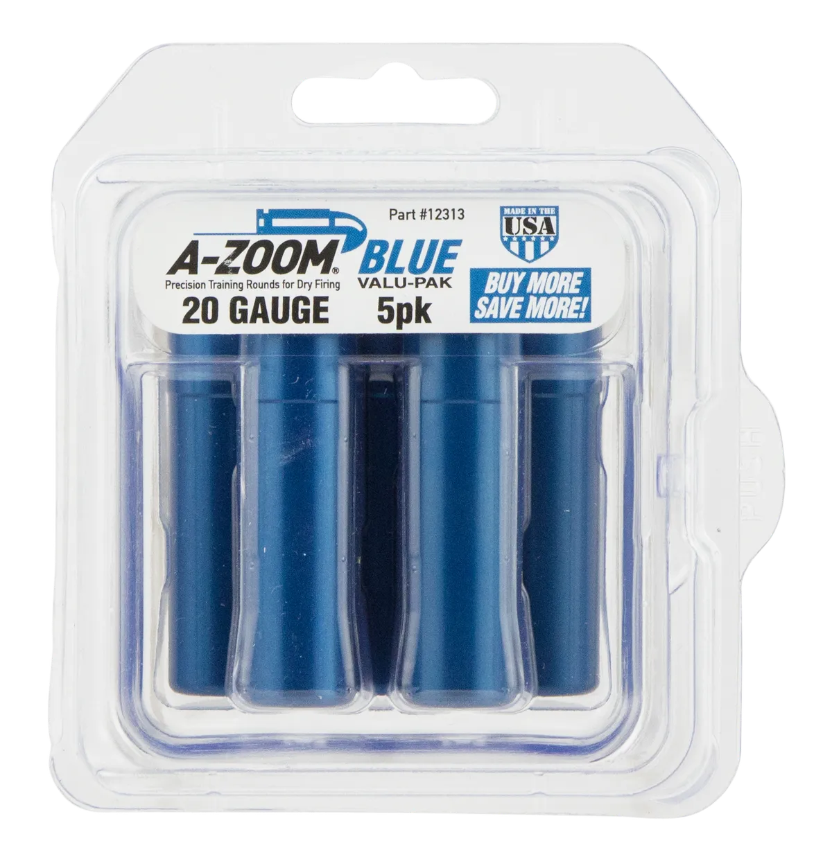 Value Pack Blue Aluminum 20 Gauge Shotgun Dummy Rounds - 5 Pack