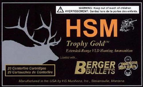 Trophy Gold Berger Hunting VLD Match 115 gr 257 Weatherby Magnum Rifle Ammo - 20 Round Box