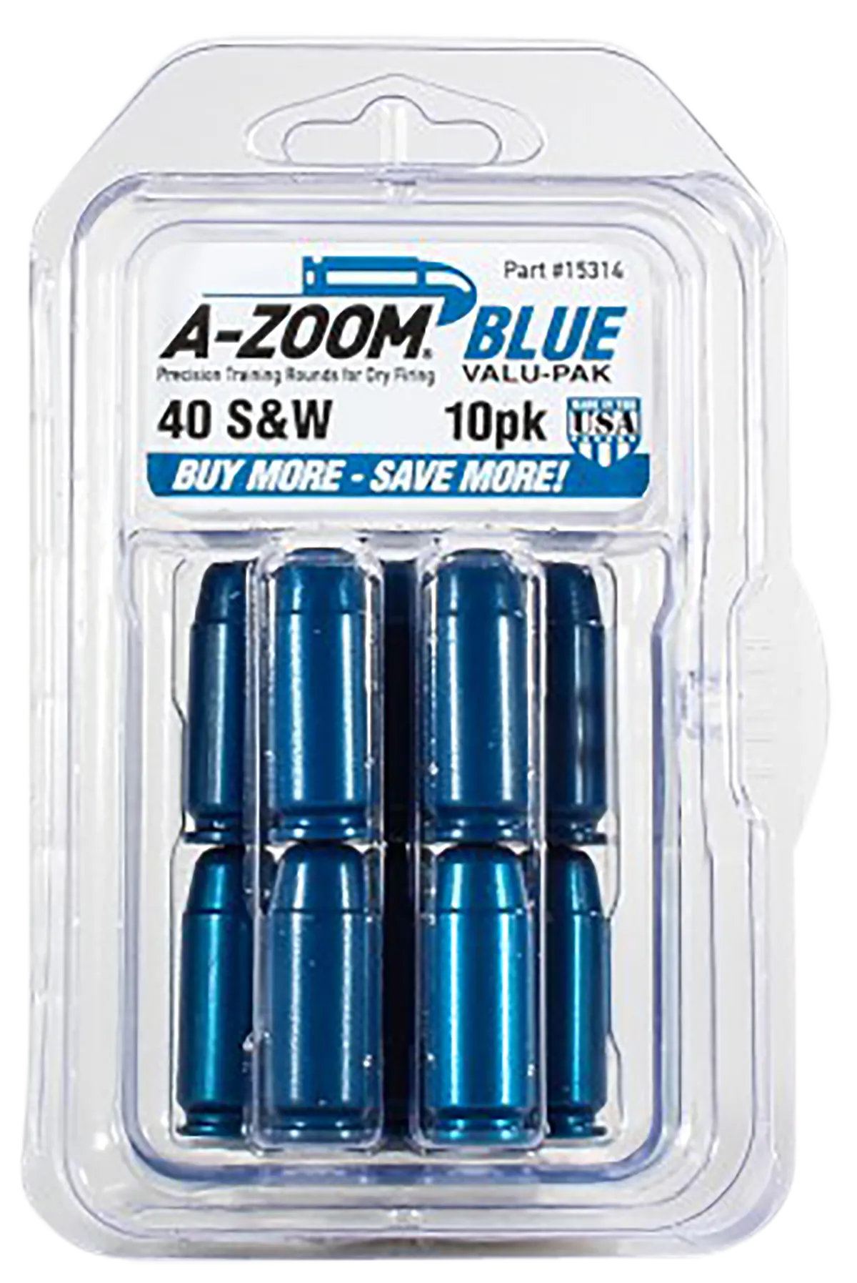 Value Pack Blue Aluminum 40 S&W Pistol Dummy Rounds - 10 Pack