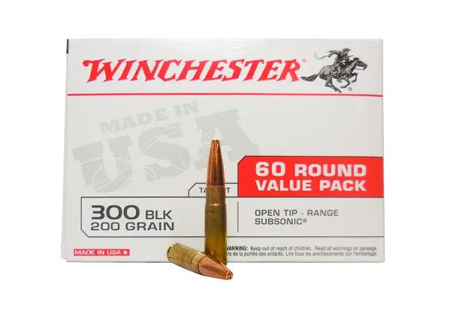 USA Open Tip Range Subsonic 200 gr 300 AAC Blackout Rifle Ammo - 60 Round Box