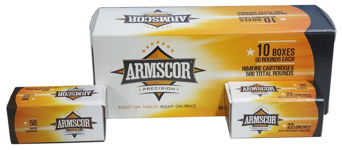 Precision Solid Point 40 gr 22 Long Rifle Rimfire Ammo - 50 Round Box ...