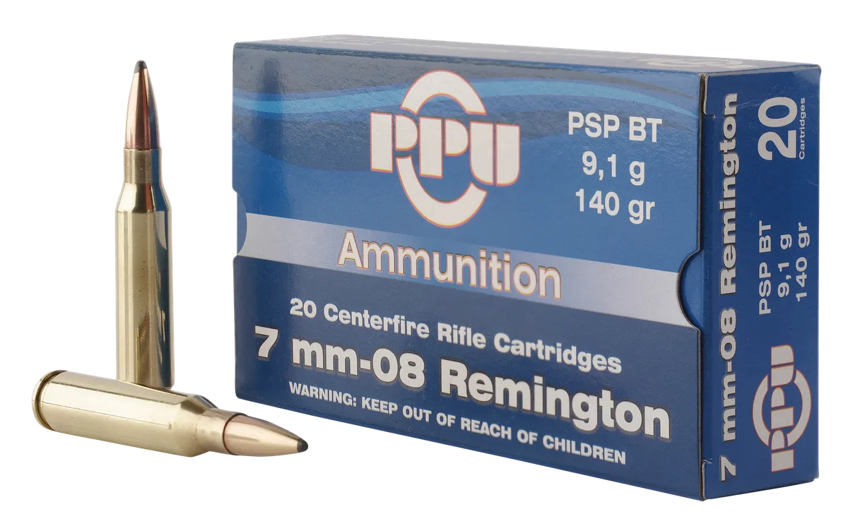 Metric Pointed Soft Point Boat-Tail 140 gr 7mm-08 Remington Rifle Ammo - 20 Round Box