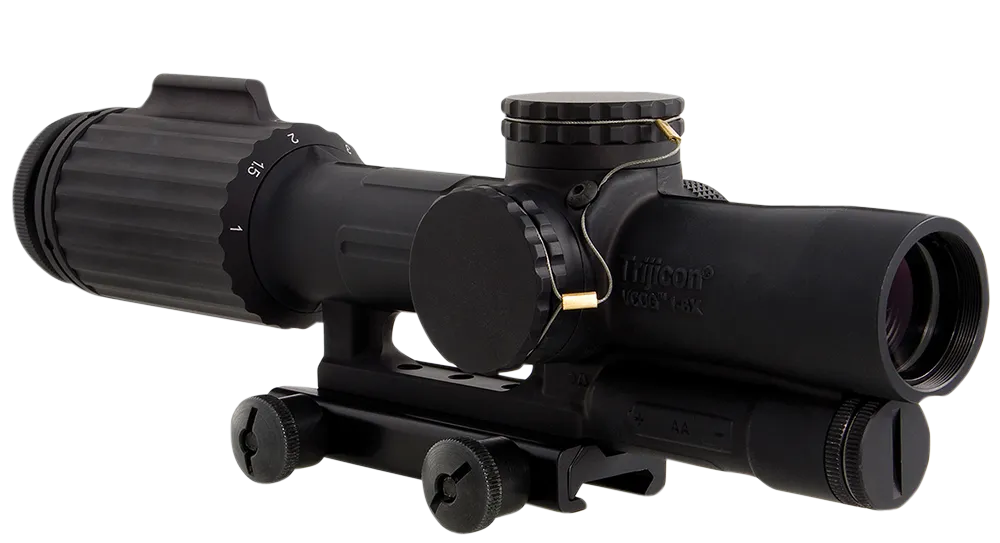 VCOG 1-6x 24mm Rifle Scope - Black Hardcoat Anodized - Illuminated LED Segmented Circle Crosshair 308 175gr