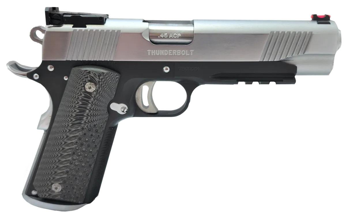 Thunderbolt 5" 8 Round 45 ACP Pistol - Chrome/Black