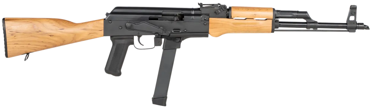 WASR 16.25" 33 Round 9mm Luger Semi Auto Rifle - Hardwood