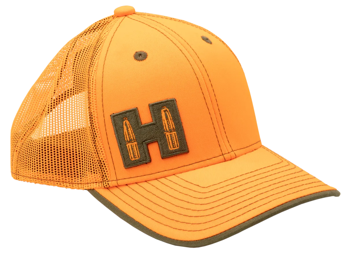 Mesh Adjustable Snapback Hat - Blaze Orange