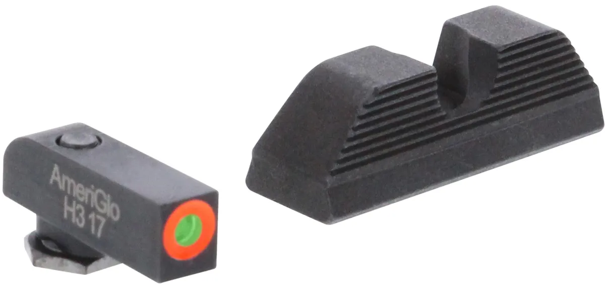 Protector Tritium Handgun Sight Set for Glock Gen 5 9mm/.40 - Green/Orange & Serrated Rear