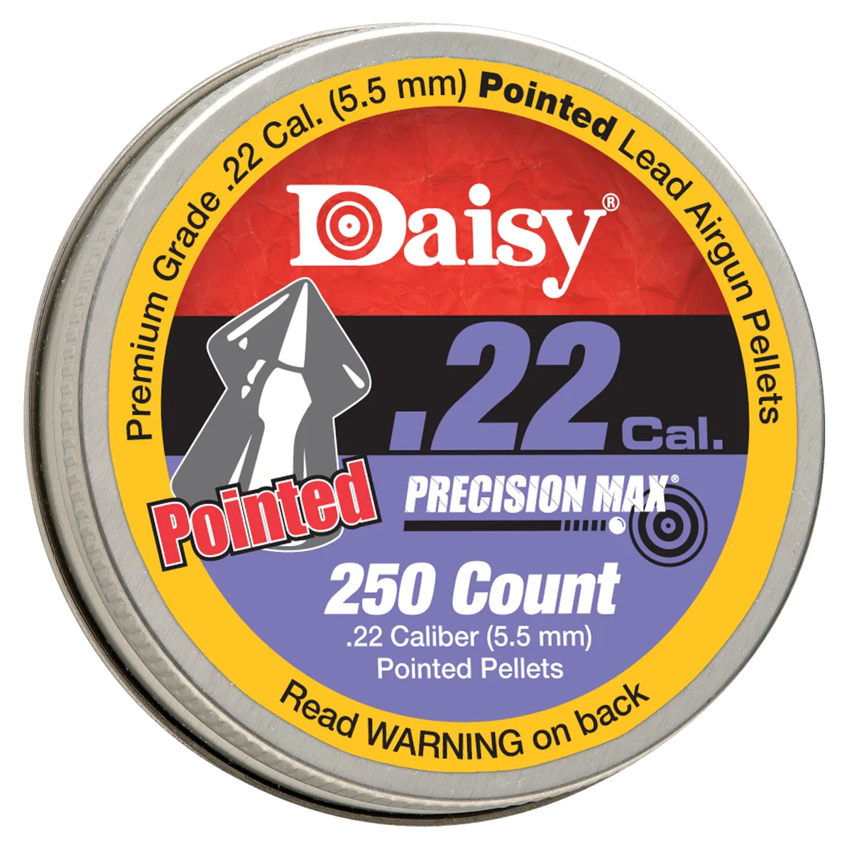 PrecisionMax Premium 22 Caliber Lead Pointed Pellets - 250 Count