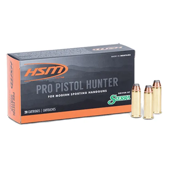 Pro Pistol Hunter Jacketed Soft Point 400 gr 500 S&W Handgun Ammo - 20 Round Box