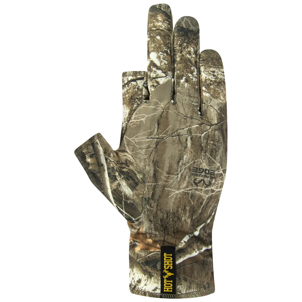 Men's Copperhead Stretch 3 Finger Gloves - RealTree Edge