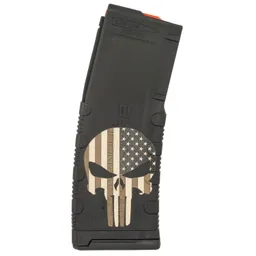 AR-15 30 Round Punisher American Flag Engraved Magazine - Black