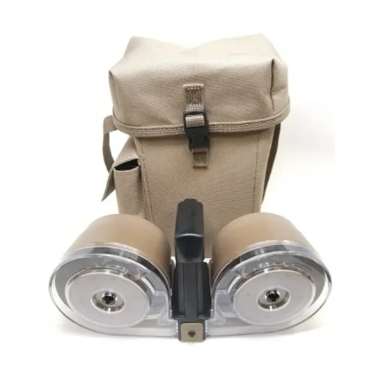 AR-15 100 Round 223 Remington/5.56 NATO Dual Drum Magazine - Tan/Clear