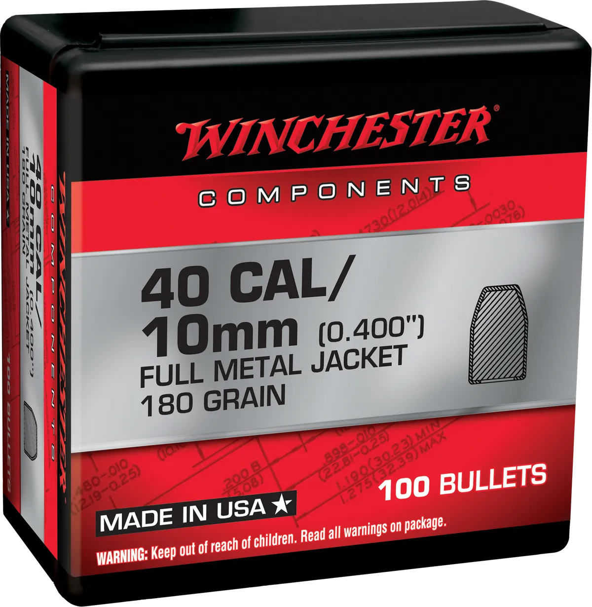 Centerfire Handgun Jacketed Hollow Point 230 gr 45 Caliber Reloading Bullets - 500 Round Box