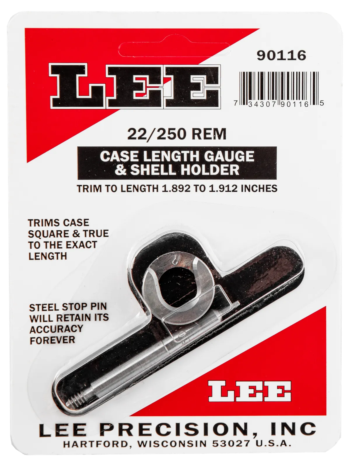 Case Length Gauge and Shell Holder - 22-250 Remington