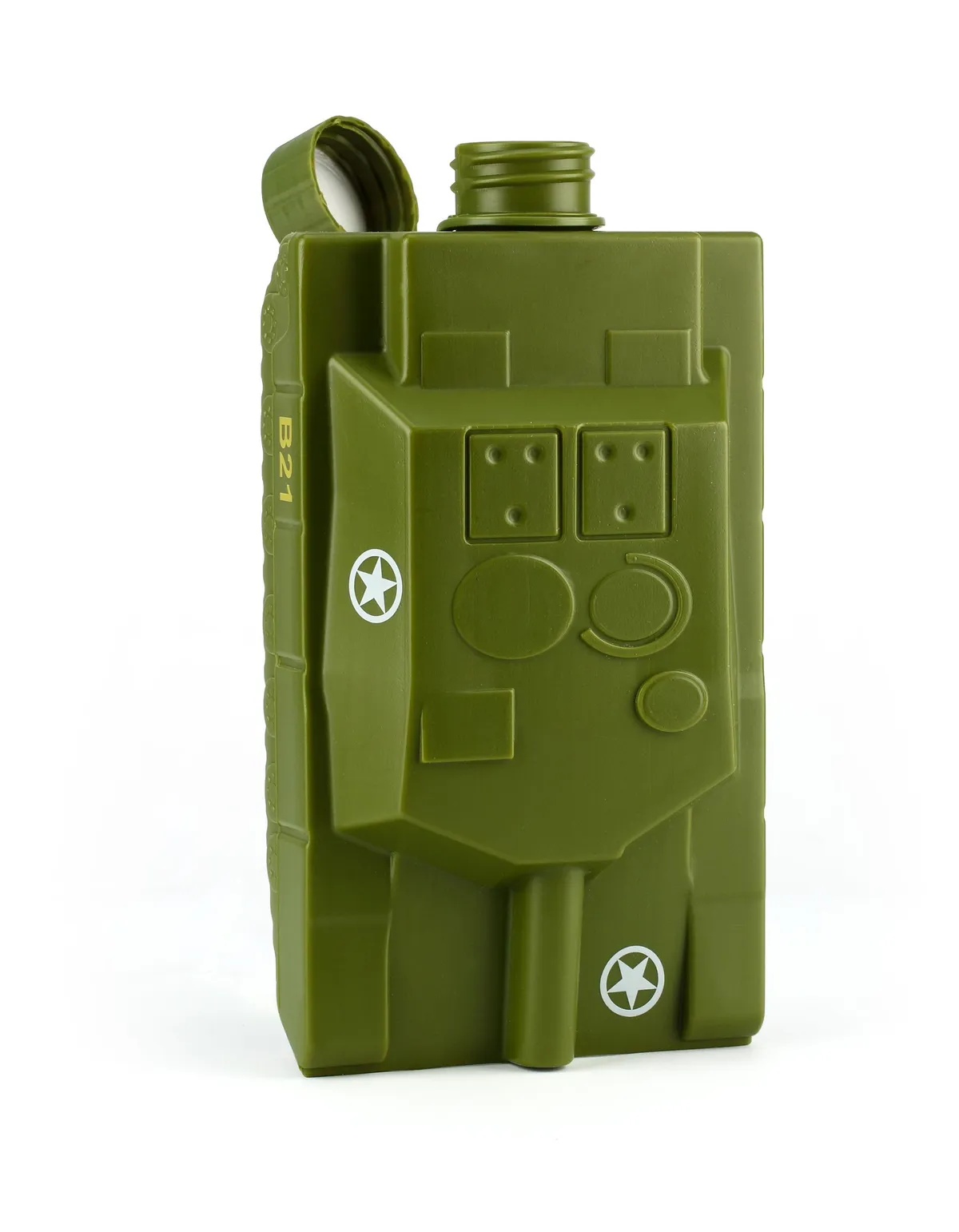 Tank 16-Ounce Plastic Flask - Green