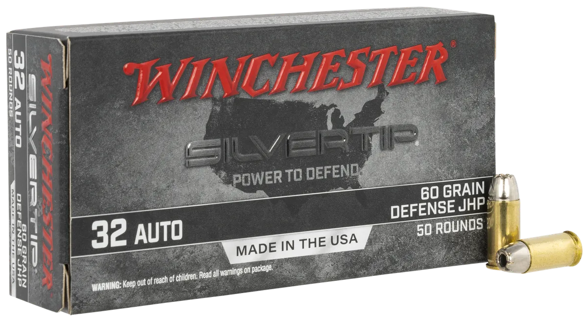 Silvertip Jacketed Hollow Point 60 gr 32 ACP Handgun Ammo - 50 Round Box