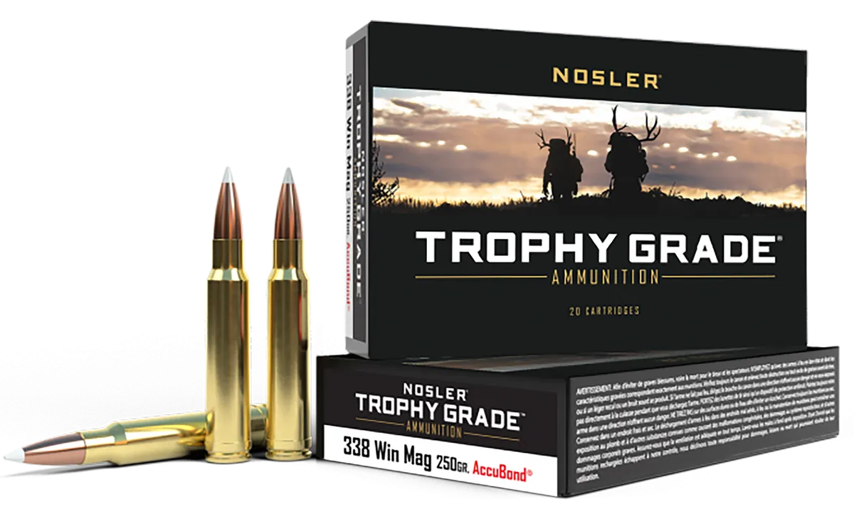 Trophy Grade AccuBond 250 gr 338 Win Mag Rifle Ammo - 20 Round Box 