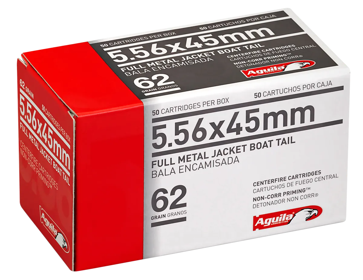 Target & Range Full Metal Jacket Boat Tail 62 gr 5.56x45mm NATO Rifle Ammo - 50 Round Box