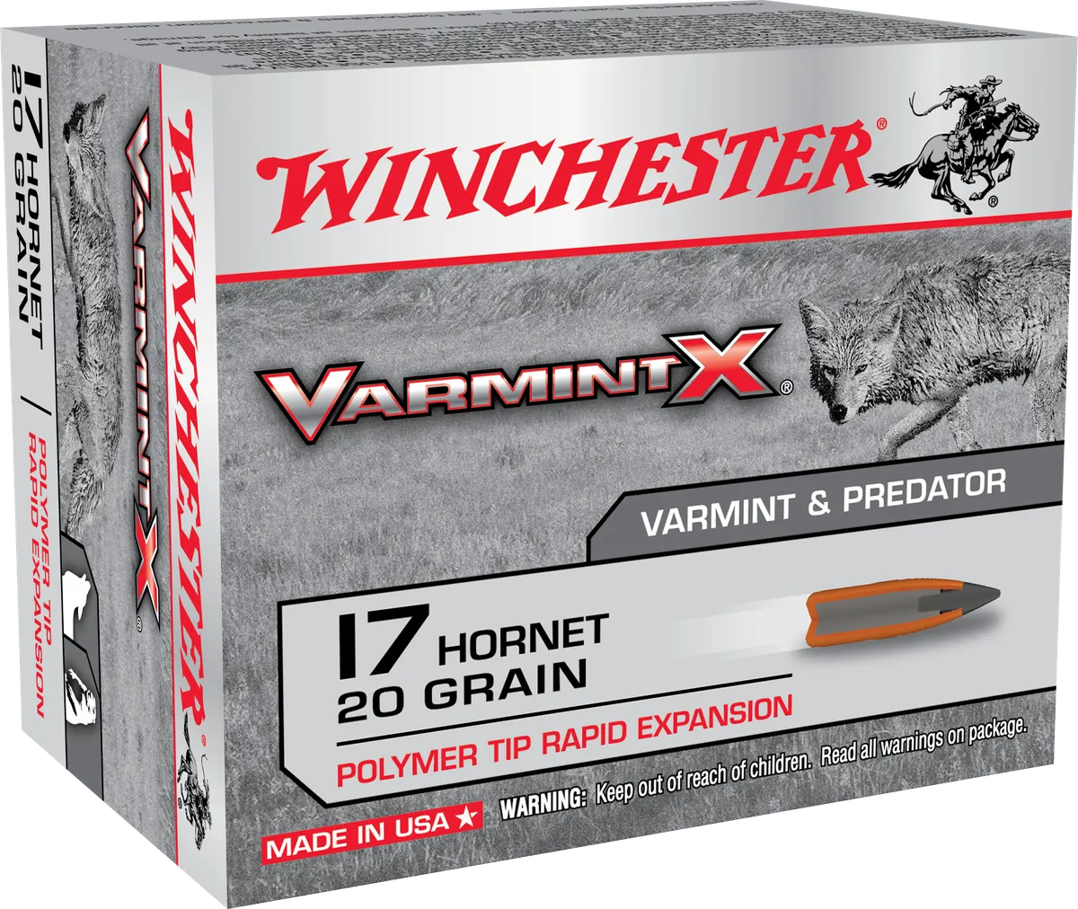 Varmint X Polymer Tip 20 gr 17 Hornet Rimfire Ammo - 20 Round Box