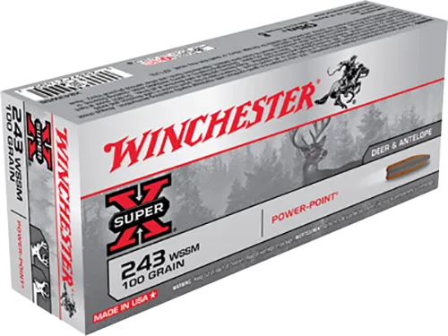 Power Point 100 gr 243 WSSM Rifle Ammo - 20 Round Box 