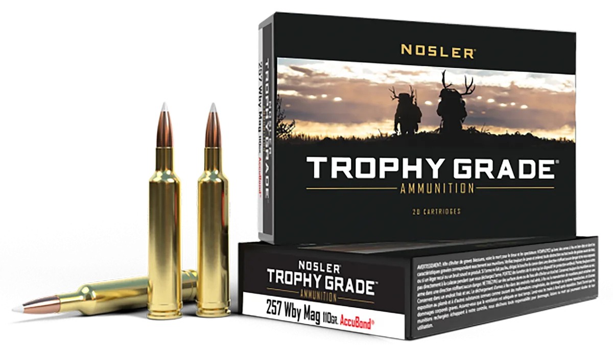 Trophy Grade AccuBond 110 gr 257 Weatherby Magnum Rifle Ammo - 20 Round Box 