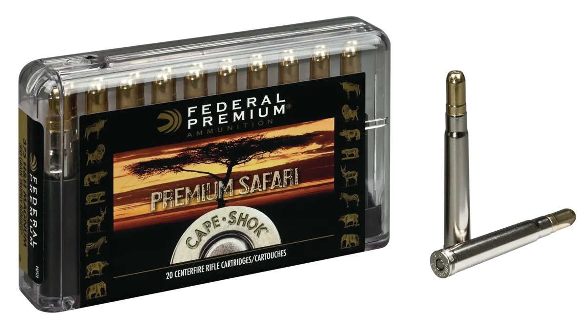 Premium Safari Trophy Bonded Sledgehammer Solid 300 gr 375 H&H Magnum Rifle Ammo - 20 Round Box 