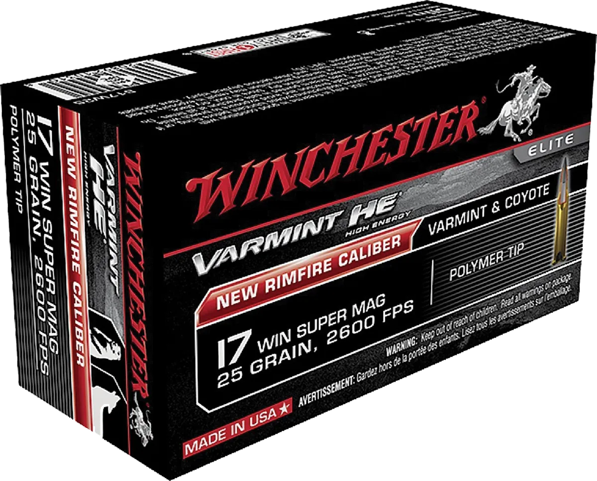 Varmint HV Polymer Tip 20 gr 17 WSM Rimfire Ammo - 50 Round Box