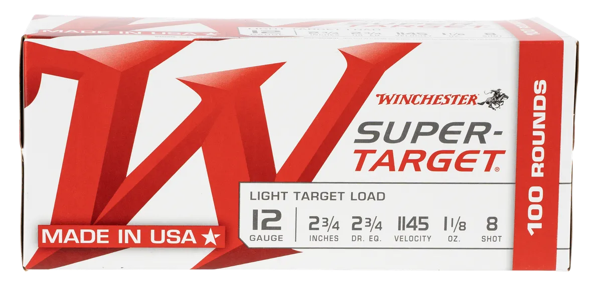 Super-Target Light #8 2-3/4" 1145 fps 12 Gauge Shotgun Ammo - 100 Round Box