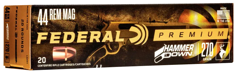 Premium HammerDown Bonded Hollow Point 270 gr 444 Marlin Rifle Ammo - 20 Round Box 