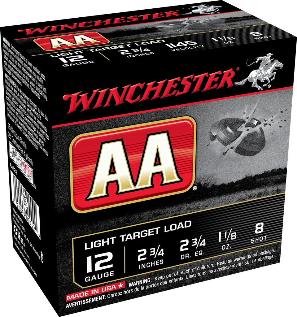 AA Light Target #8 2-3/4" 12 Gauge Shotgun Ammo - 100 Round Box