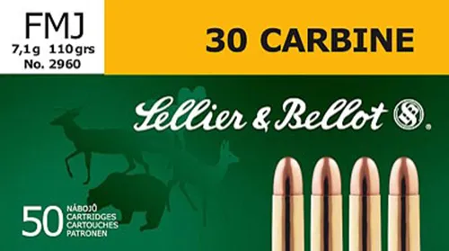 Centerfire Full Metal Jacket 110 gr 30 Carbine Rifle Ammo - 50 Round Box